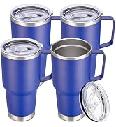 Cool Yoleb 30 oz Tumbler with Handle and Lid, Stainless Steel Tumblers Bulk Double Wall Vacuum In...