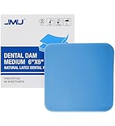 JMU Latex Dental Dam Rubber 6 x 6, Unscented Blue, Medium Powder-Free, Pack of 36