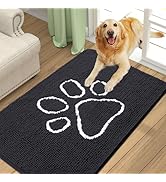 smiry Dog Door Mat for Muddy Paws, Absorbent Dirt Trapper Non-Slip Washable Mat, Quick Dry Chenil...