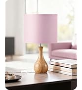 GOEBLESON Pink Table Lamp, 14.2" Small Bedside Lamp, Modern Nightstand Lamp with Pink Linen Lamps...