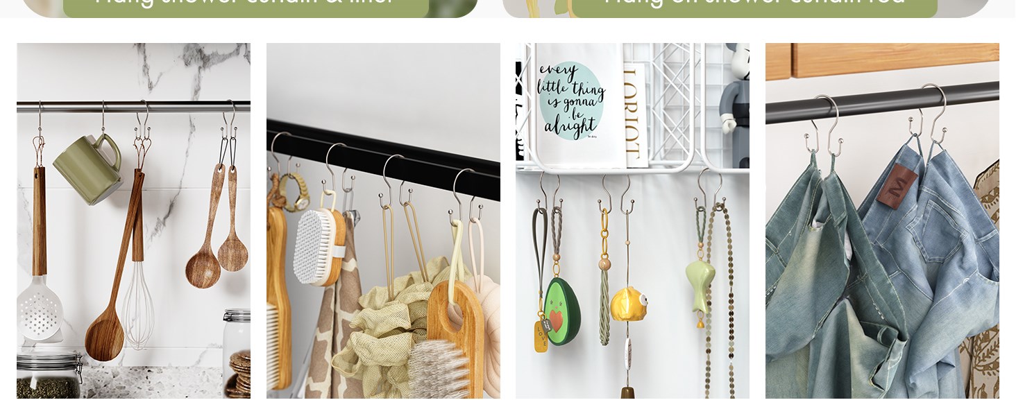 Multi-use shower curtain hooks shower curtain rings rust proof shower hooks chrome
