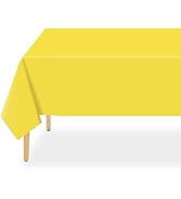 QIKSION 2 Pack Yellow Plastic Tablecloth Disposable Table Covers Yellow Table Cloths for Parties ...