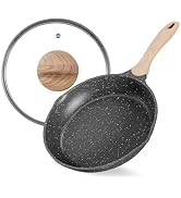JEETEE Nonstick Frying Pan Skillet with lid, 8 Inch Saute Pan Non Stick, Egg Pan Chef Pan, Induct...