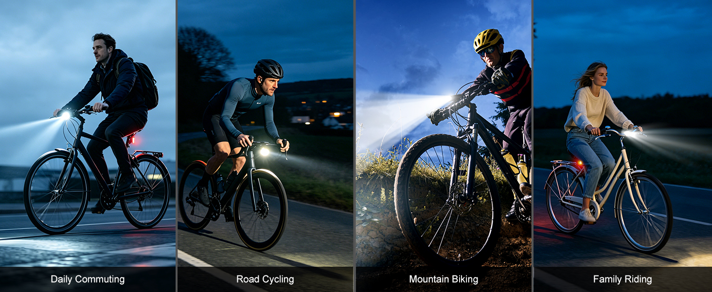 bike lights for Daily Commuting Road Cycling Mountain Biking Family Riding