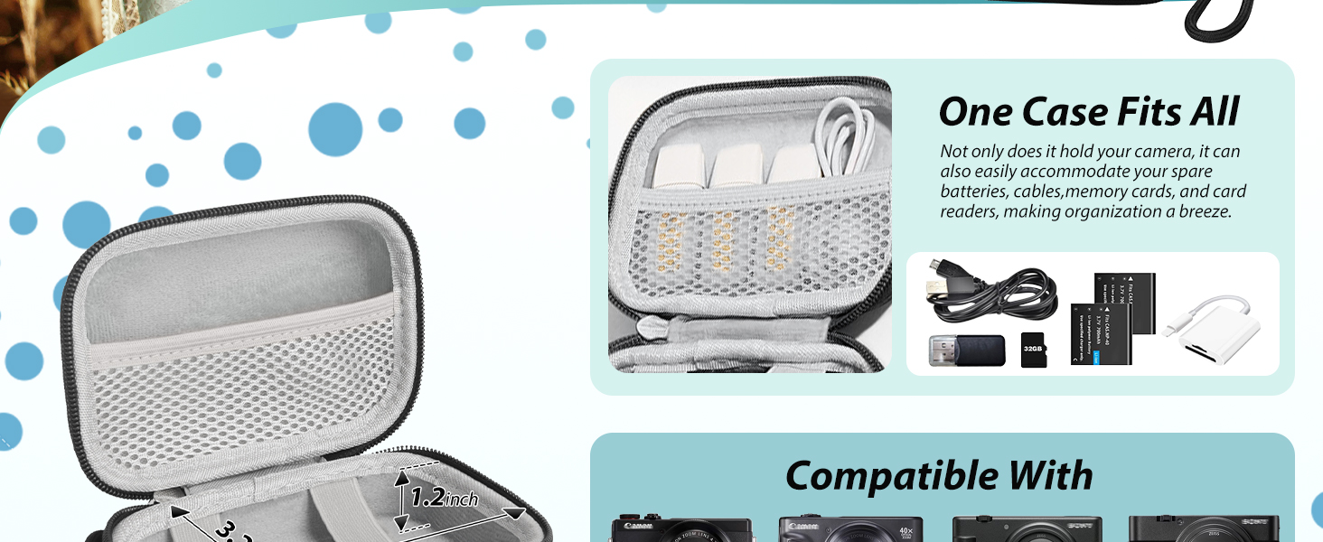 hard samll bag accessories compact cameras storage holder travel panasonic lumix zs100 carrying