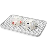 Lonian 2-Tier Drain Tray, Dish Drainer Drying Rack, Plastic Tea Tray for Cup Bowl Fruit