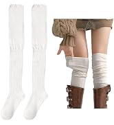 huablo Over Knee High Boot Socks - Slouch Top Over Knee Knit Fashion Thigh Sock for Women