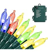 MASHANG Mini Lights, 18ft 50 LED Christmas Lights with Timer & 8 Modes, 3AA Battery Operated Wate...
