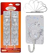 CGBE Adhesive Hooks Heavy Duty Sticky Hooks for Hanging 11 lbs (Max) Seamless Transparent Adhesiv...