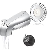 Enhon Universal Bathroom Spout with Metal Cover Ring, 5 1/4 Inches Reach Front Mount Tub Spout wi...