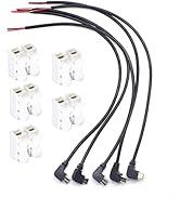 ELNONE 5PCS Angle 90D Micro 2 Wire Pigtail Cable - Micro USB Male to Open-end - 30cm/12inch - 22A...