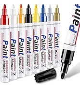 DAPAWIN Oil Based Paint Markers for Metal: 8 Colors Oil Based Permanent Paint Pens for Metal, Woo...