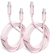 toocki 240W USB C Cable, Silicone Fast Charging Cord, 2Pack,10FT | Silicone, Pink, Tangle-Free, 2...