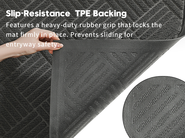 Solid textured TPE non-slip base grips ground firmly