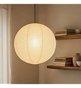 Fosinz Paper Lamp Shade, 50cm(20") Pendant Lamp Shade, Round Foldable Lampshade, Hanging Lampshad...