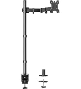 HUANUO Single Monitor Arm with 39 inch Extra-Tall Pole, Adjustable Computer Desk Mount for 13–32 ...