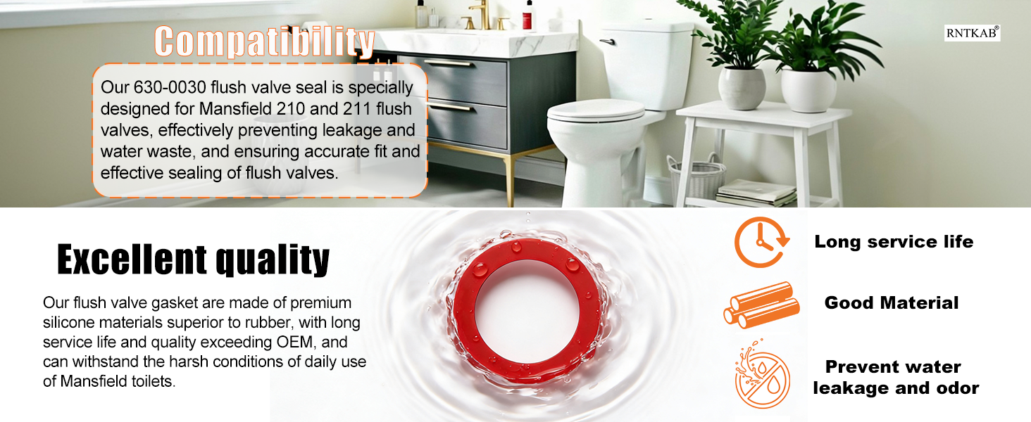 Flush Valve Seal for Mansfield 210/211 Flush Valve - Toilet Gasket Replacement Parts - 630-0030 Seal