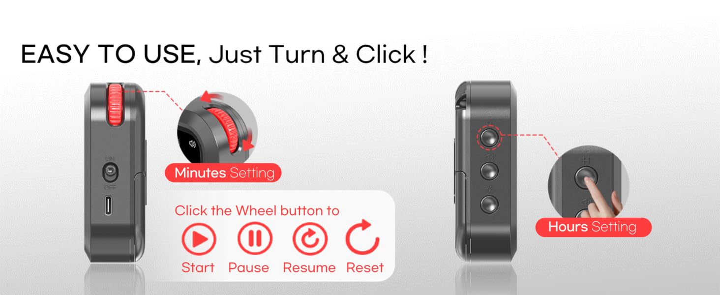 Creaviva digital Visual timer easy to use, Wheel button one click