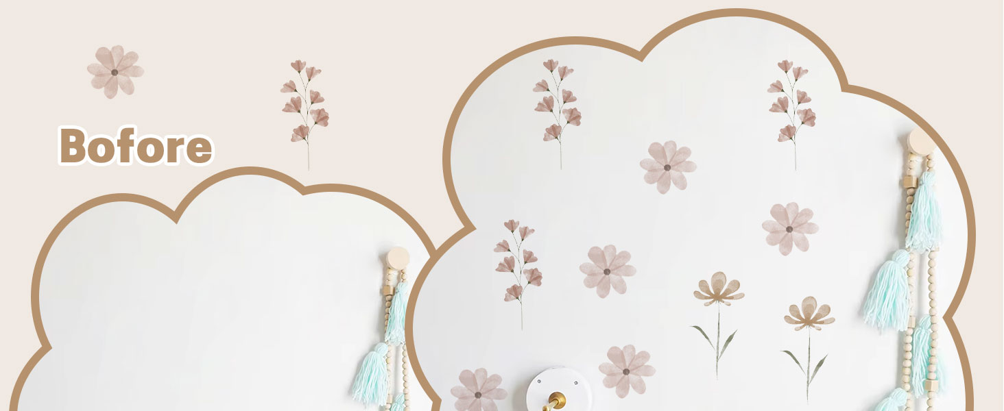 Boho Watercolor Nursery Wall Stickers