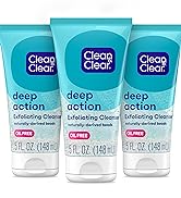 Clean & Clear Oil-Free Deep Action Exfoliating Facial Scrub, Cooling Daily Face Wash With Exfolia...