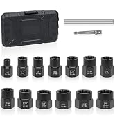 Lytool Bolt Extractor Set, 13-Piece Nut & Screw Extractor Kit, Impact Lug Nut Remover, Broken/Str...