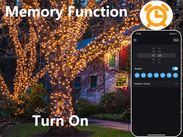 Memory & Timer Function Sring Lights
