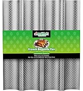 Amagabeli Nonstick Perforated Baguette Pan 15" x 13" for French Bread Baking 4 Wave Loaves Loaf B...