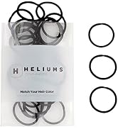 Heliums Black Mini Hair Elastics - 2mm Hair Accessories For Women & Kids - Non-Snag Fabric Bands ...