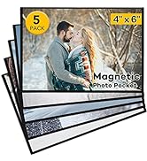 YixangDD 5 Pcs Magnetic picture frames for refrigerator 4x6Inch-Magnetic photo frames,Black