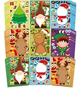 42 Sheets Christmas Party Favors Stickers, Make Your Own Sticker Crafts, Christmas Gifts for Kids