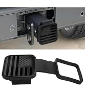 Hitch Covers 2 Inch, Rubber Trailer Hitch Cover, Square Mouth Tube Plug Insert, American Flag Tow...