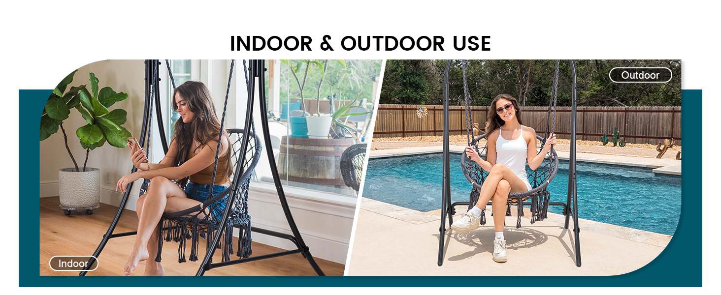 swing chair with stand