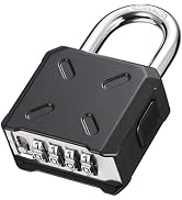 Puroma Combination Lock Heavy Duty Outdoor Padlock, Security Customizable 4 Digit Code Gate Locks...