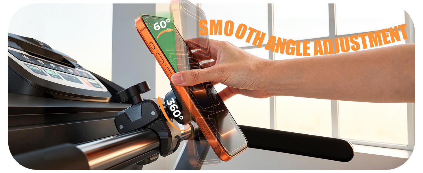 The adjustable ball joint allows for a full 360° rotation and 60° tilt