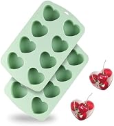 QELEG Silicone Heart Molds, 2 Pack Mini Cake Heart Pan, Baking Molds for Homemade Muffins, Ice cu...
