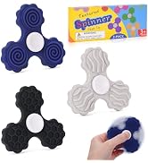 Dalycro 3 PCS Silicone Fidget Spinners, Sensory Toys for Adults and Kids, Textured Spinners for F...