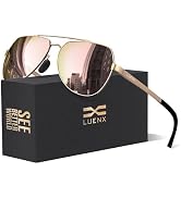 LUENX Aviator Sunglasses for Men Women Polarized New Shades Large Metal Frame - UV 400 Protection