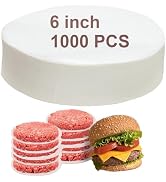 1000pcs Hamburger Patty Paper Rounds White Parchment Paper Non-Stick Food Grade Burger Paper Shee...