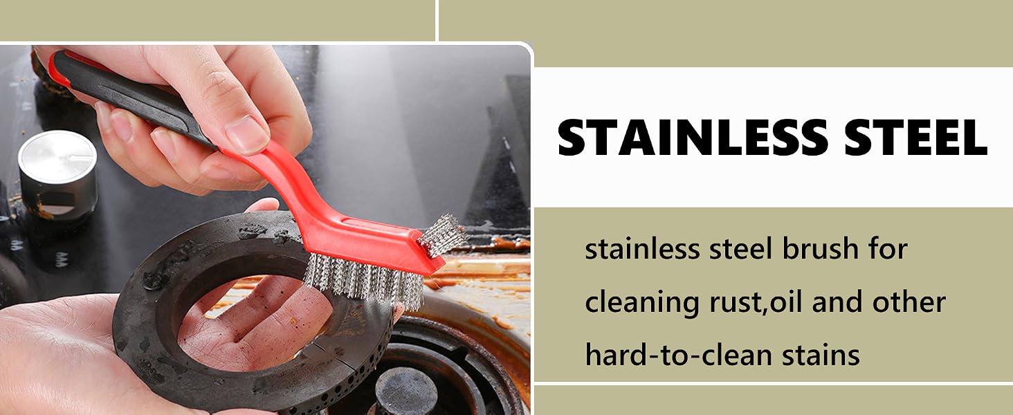 Wire Brush for Cleaning Rust Removal, Dirt, Paint Scrubbing with Deep Cleaning – 7 Inches