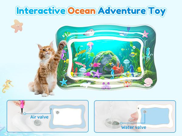 cat water toy mat