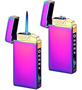 Arc Lighter, Electric Lighter and Refillable Butane Jet Flame Torch Lighter 2 in 1, USB Rechargea...