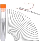 Large Eye Sewing Needles, 2.05 inch Sewing Sharp Needles for Hand Sew, Leather Embroidery Thread ...
