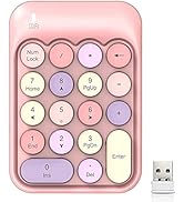 Wireless Numeric Keypad 18 Keys with 2.4G Mini Portable Silent Number Pad USB Receiver Financial ...