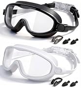 Rantizon Kids Swimming Goggles 2 Pack, Anti Fog&UV Swim Goggles for Boys Girls, No Leak Pool Beac...