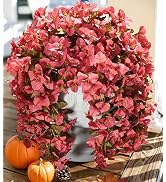 Bougainvillea Artificial Flowers Plants for Outdoor Outside Fall Autumn Decoration, 2 pcs Faux Si...