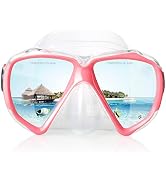 Snorkel Diving Mask Panoramic HD Swim Mask, Anti-Fog Scuba Diving Goggles,Tempered Glass Dive Mas...