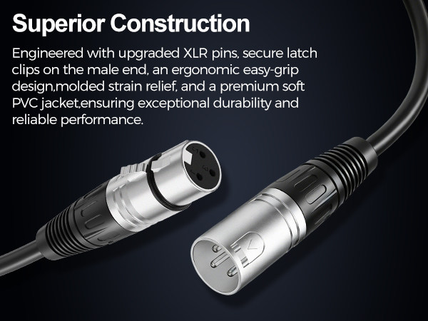 XLR cord, microphone cord, cable XLR, XLR to XLR