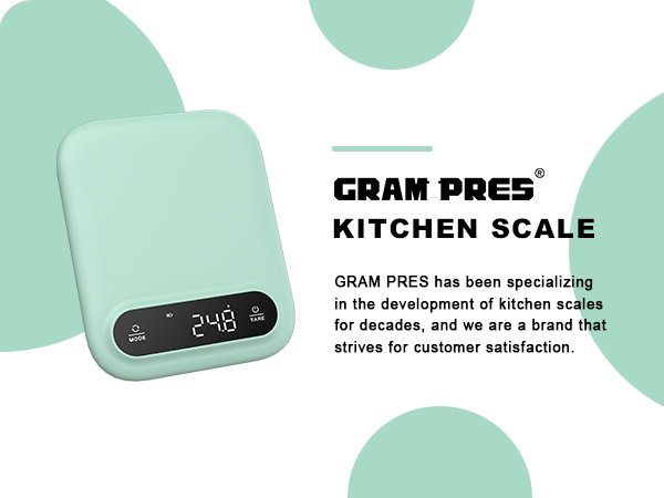 GRAM PRES Professional Digital Kitchen Food Scale 11lb/0.01oz