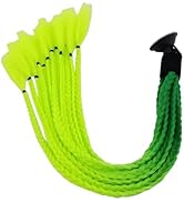 Hugwits Helmet Pigtail Decoration, 23.6" Gradient Ponytail Thin Braids Helmet Decor with Suction ...