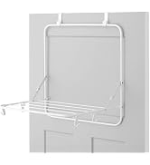Whitmor Over The Door Folding Drying Rack, Space Saving Clothes Drying Rack with Hooks, Heavy Dut...